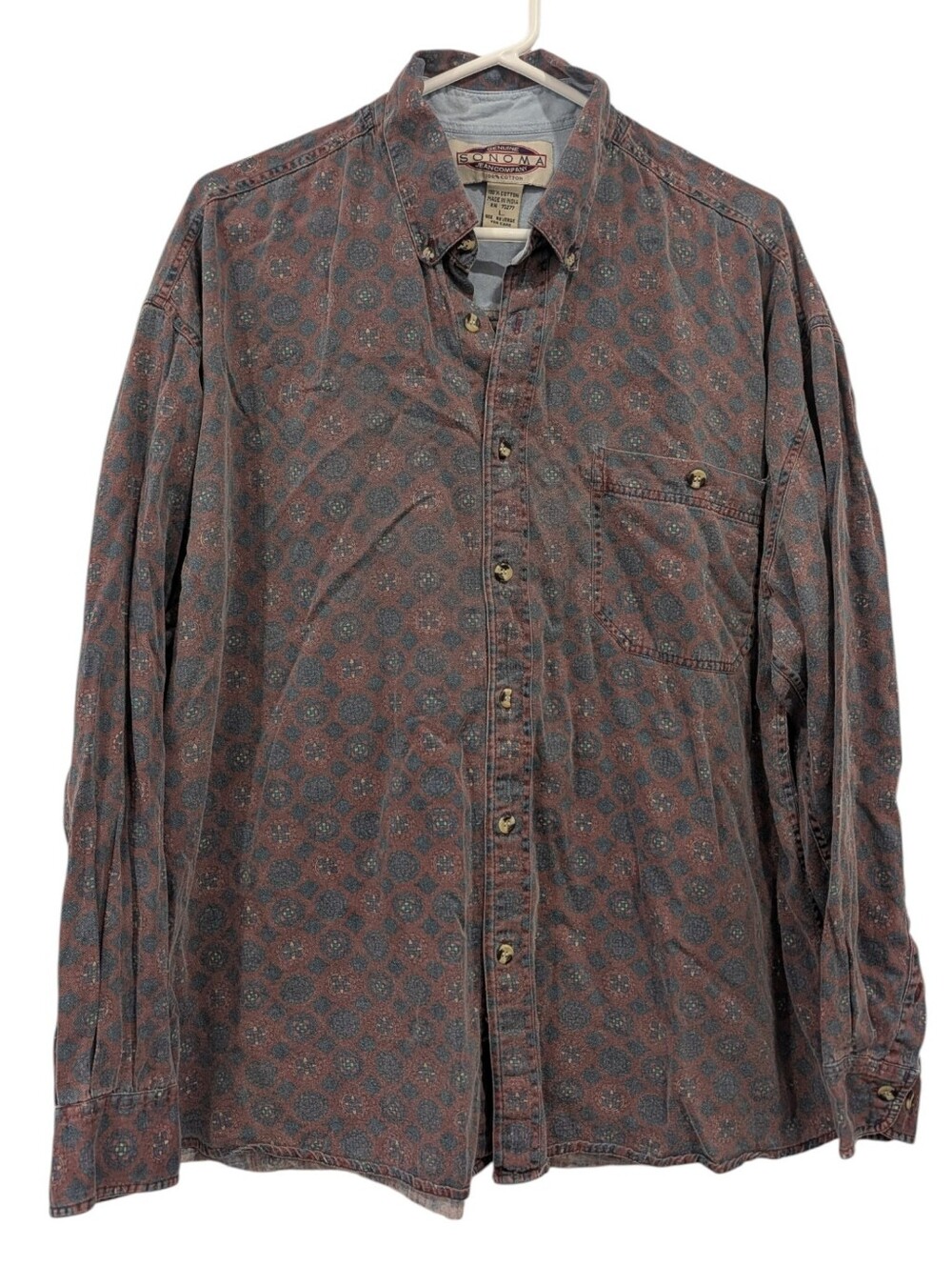 Genuine Sonoma Jean Company Patterned Button Down Shirt Large